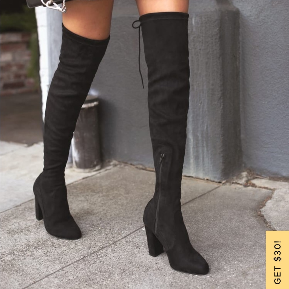 Black thigh high boots!